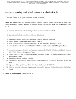 Making Ecological Network Analysis Simple