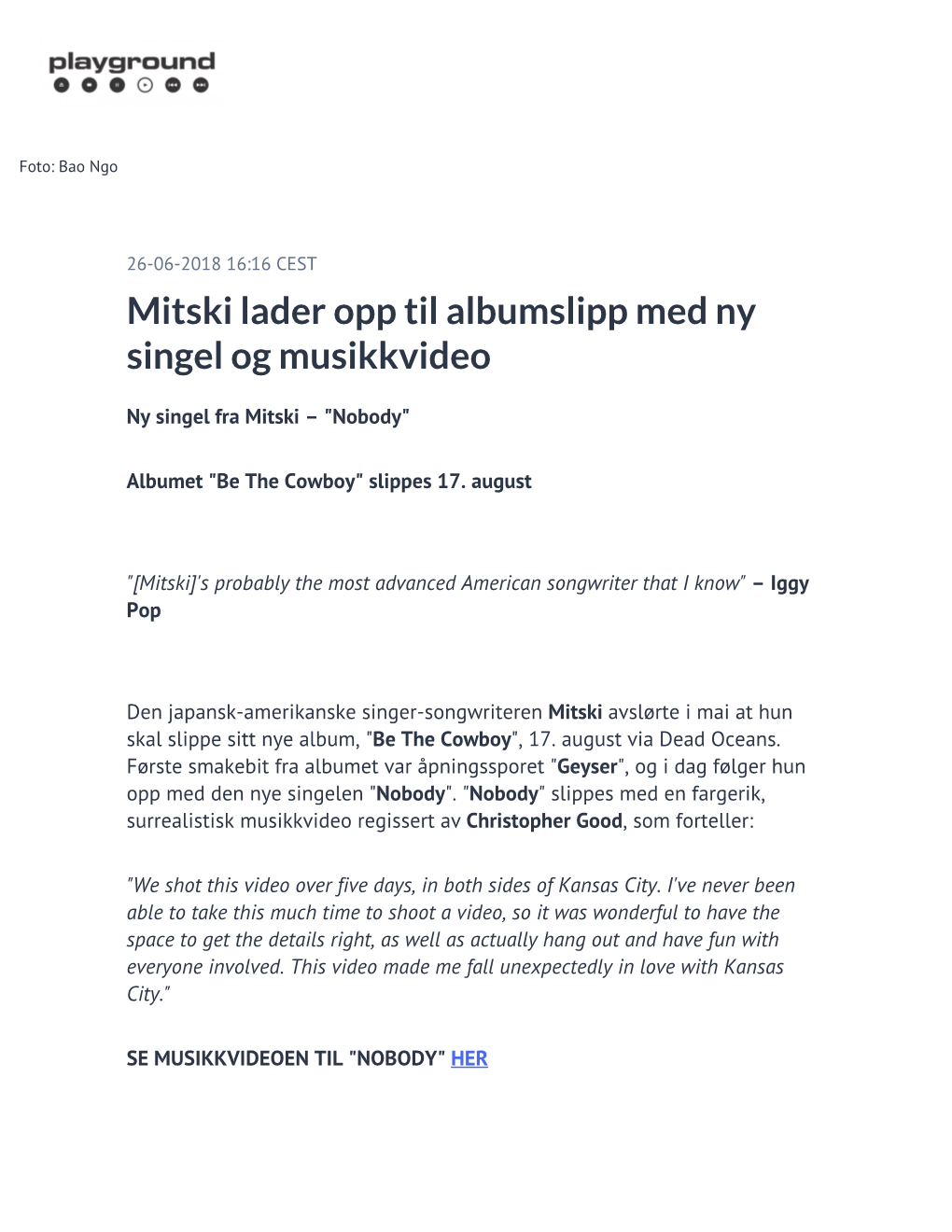 Mitski Lader Opp Til Albumslipp Med Ny Singel Og Musikkvideo