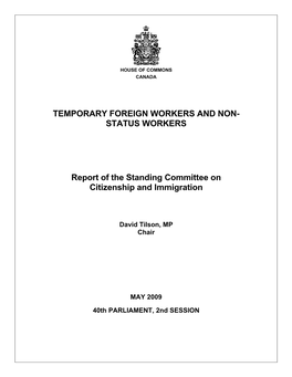 TEMP FOREIGN WORKERS NONSTATUS WORKERS Report