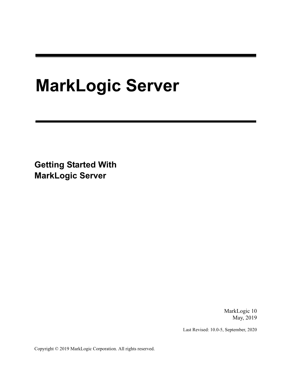 Getting Started with Marklogic Server