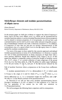 Stickelberger Elements and Modular Parametrizations of Elliptic Curves
