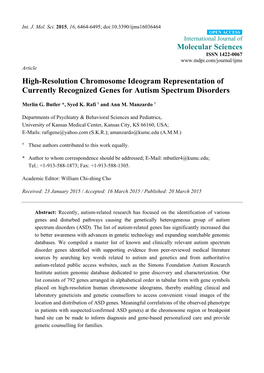 High-Resolution Chromosome Ideogram Representation of Currently Recognized Genes for Autism Spectrum Disorders