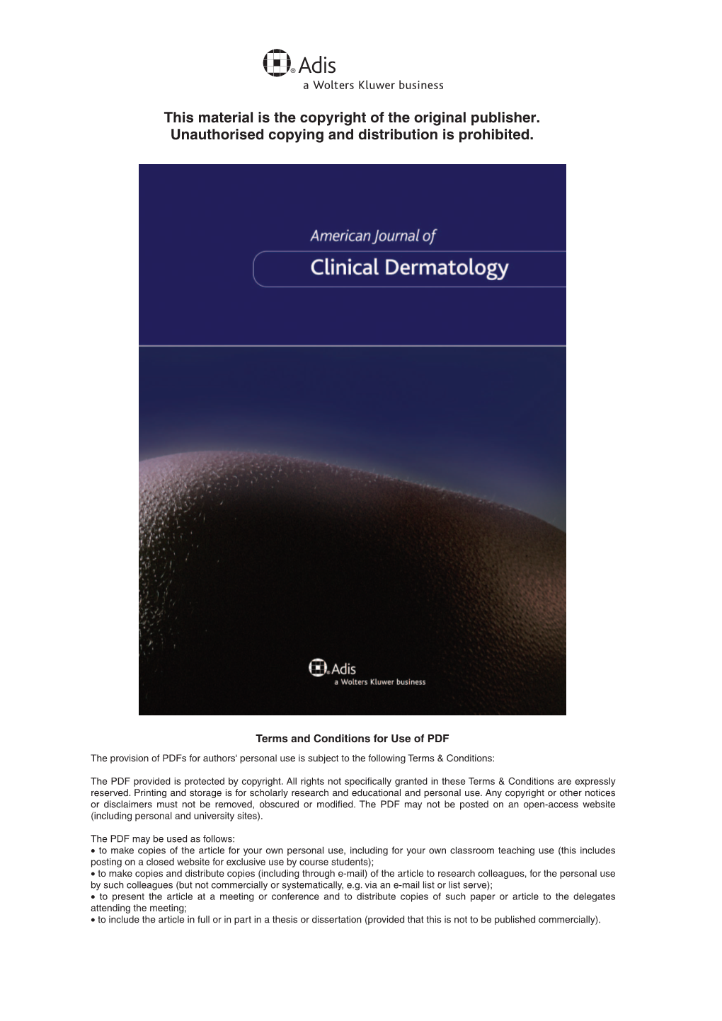 American Journal of Clinical Dermatology 2010;