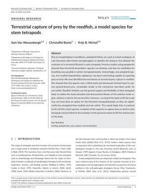 Terrestrial Capture of Prey by the Reedfish, a Model Species for Stem Tetrapods