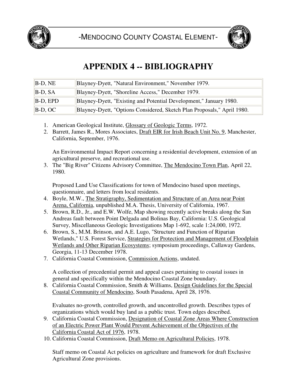 Appendix 4 -- Bibliography