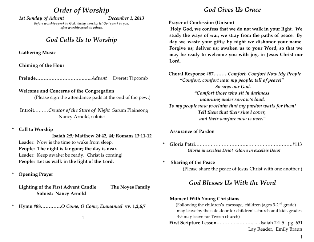 Order of Worship s2