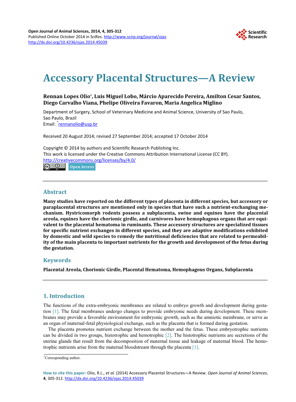 Accessory Placental Structures—A Review