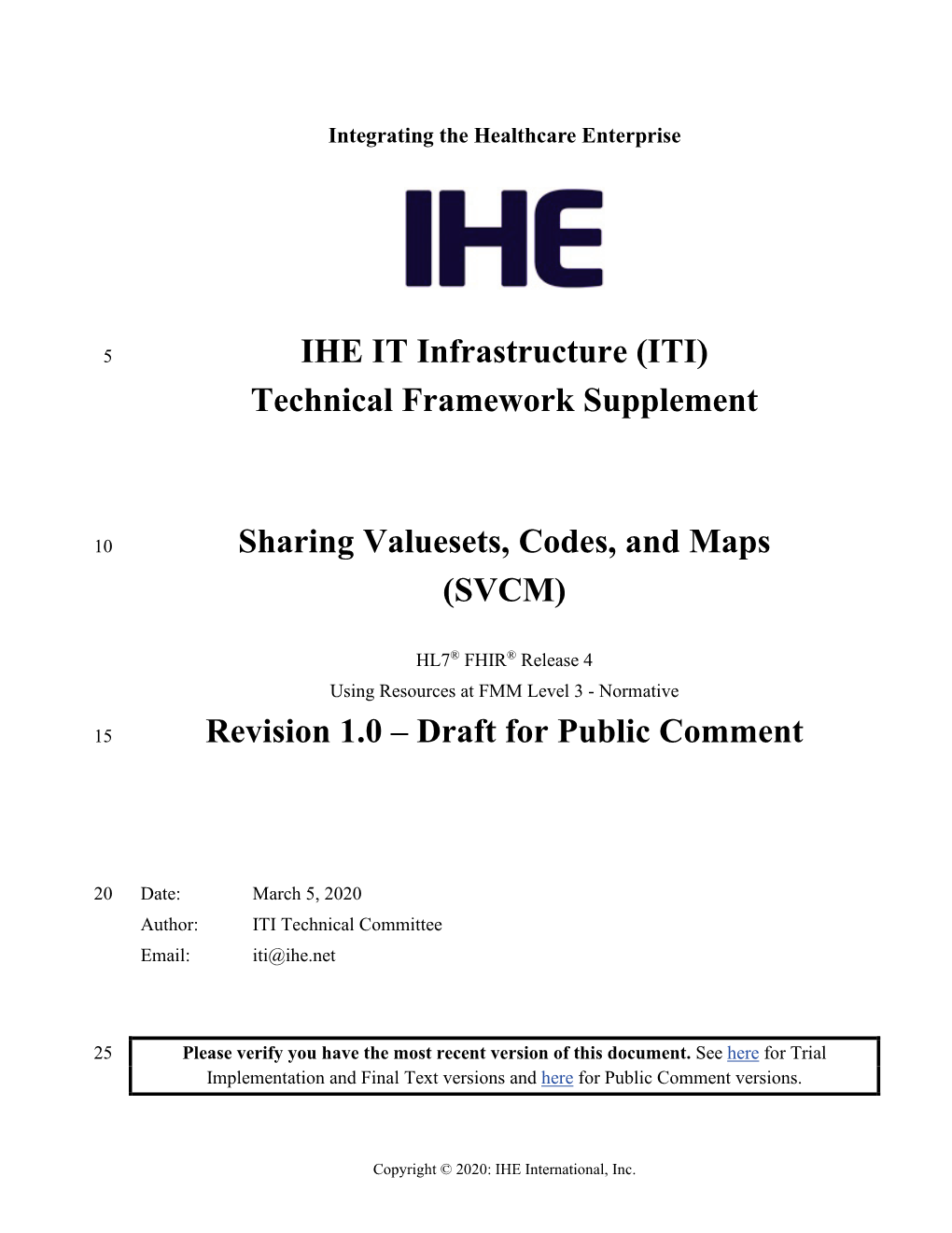 ITI) Technical Framework Supplement