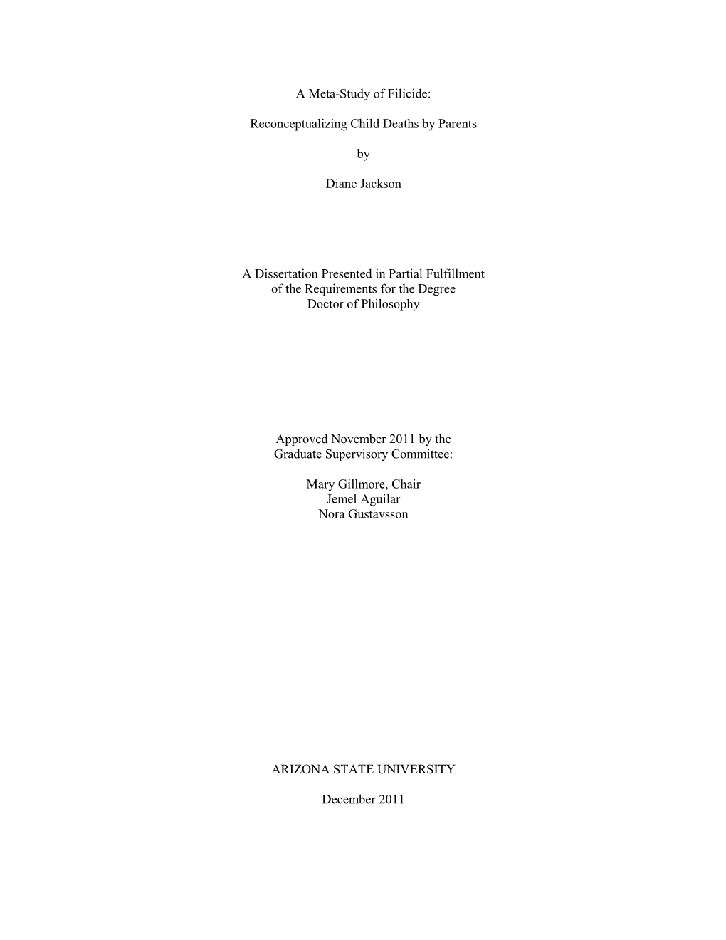 A Meta-Study of Filicide: Reconceptualizing Child Deaths By