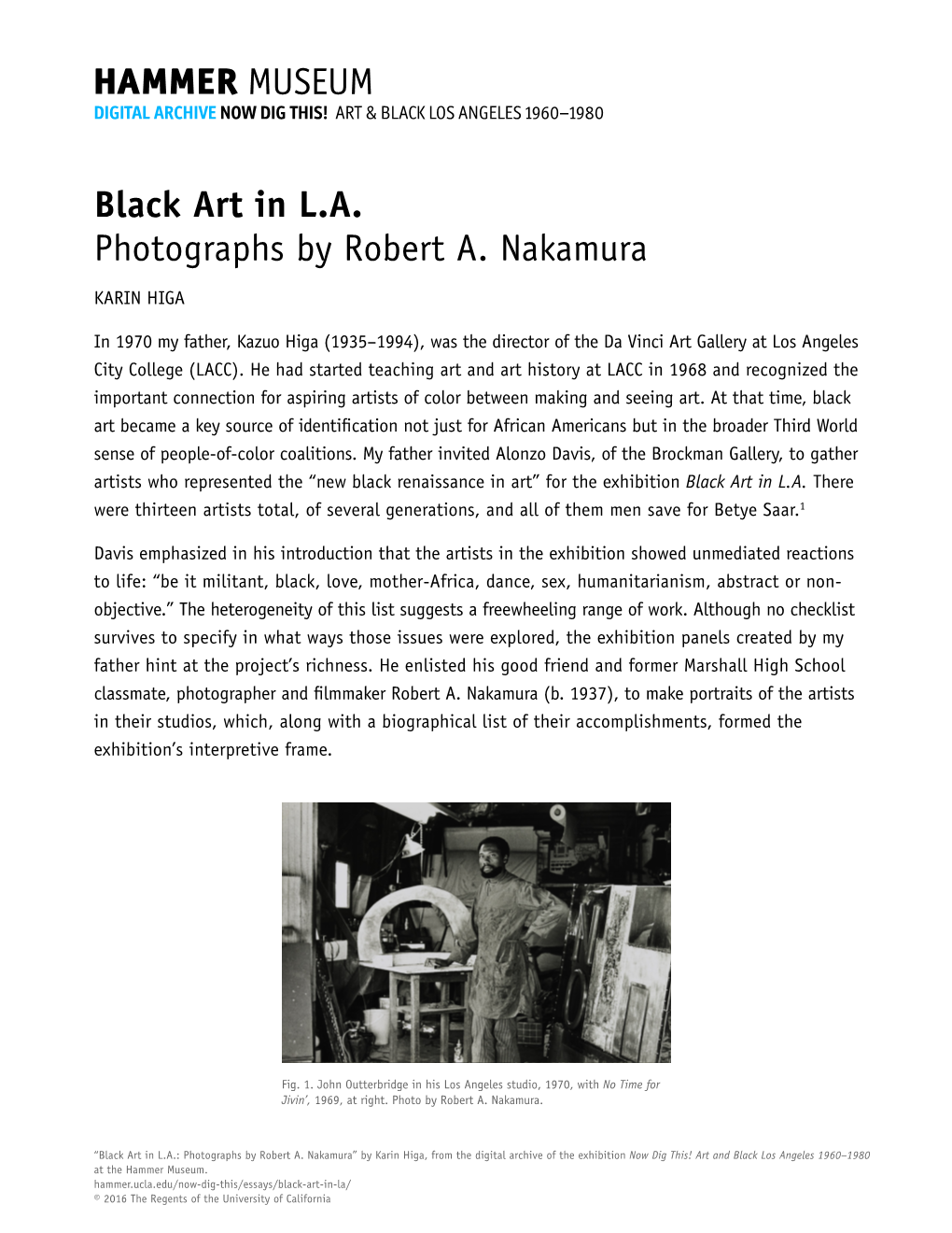 Black Art in LA Photographs by Robert A. Nakamura