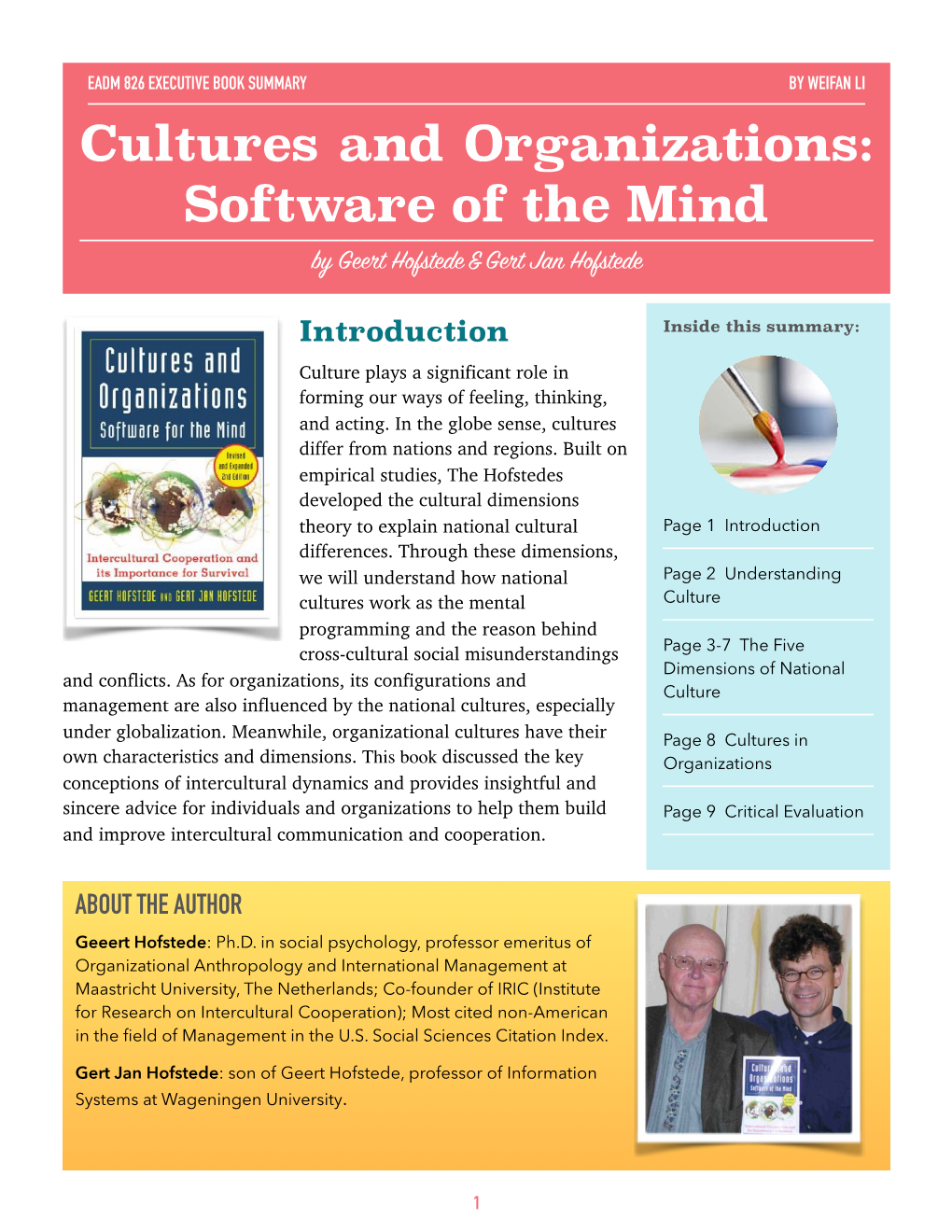 Cultures and Organizations: Software of the Mind by Geet Hofstede & Get Jan Hofstede