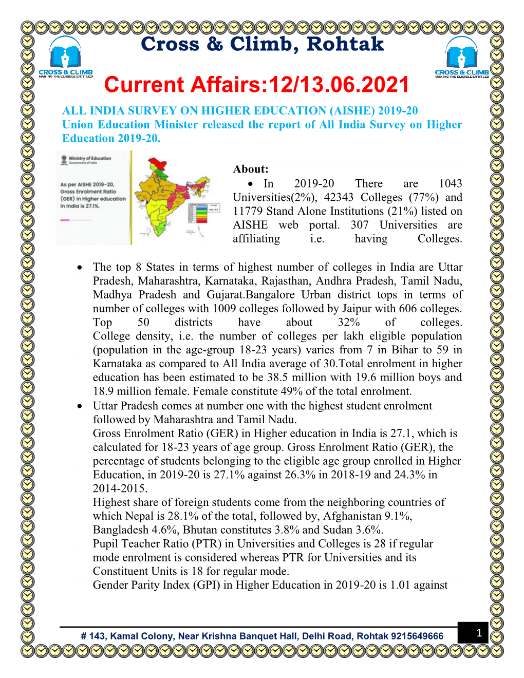 Current Affairs:12/13.06.2021