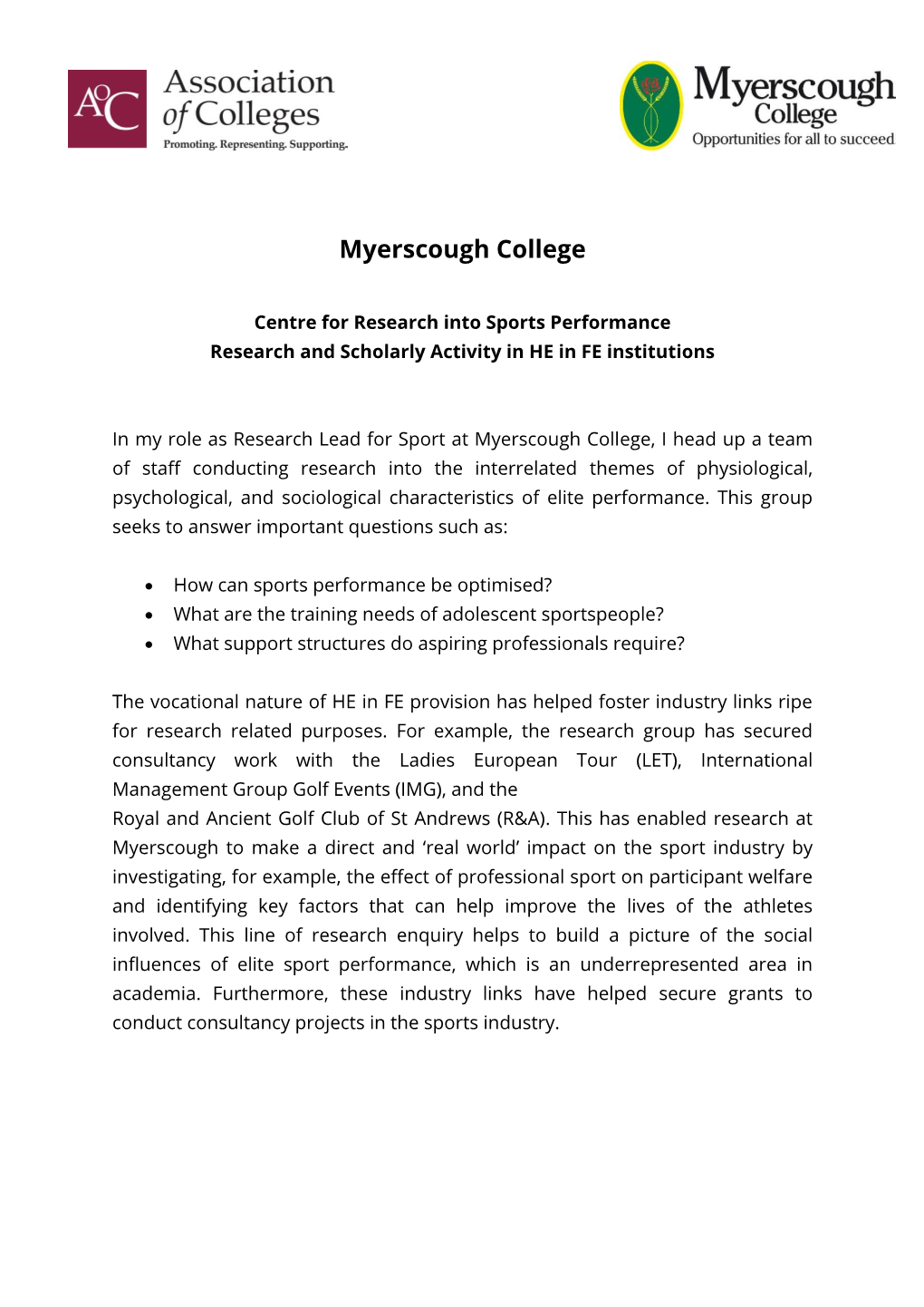 Myerscough College