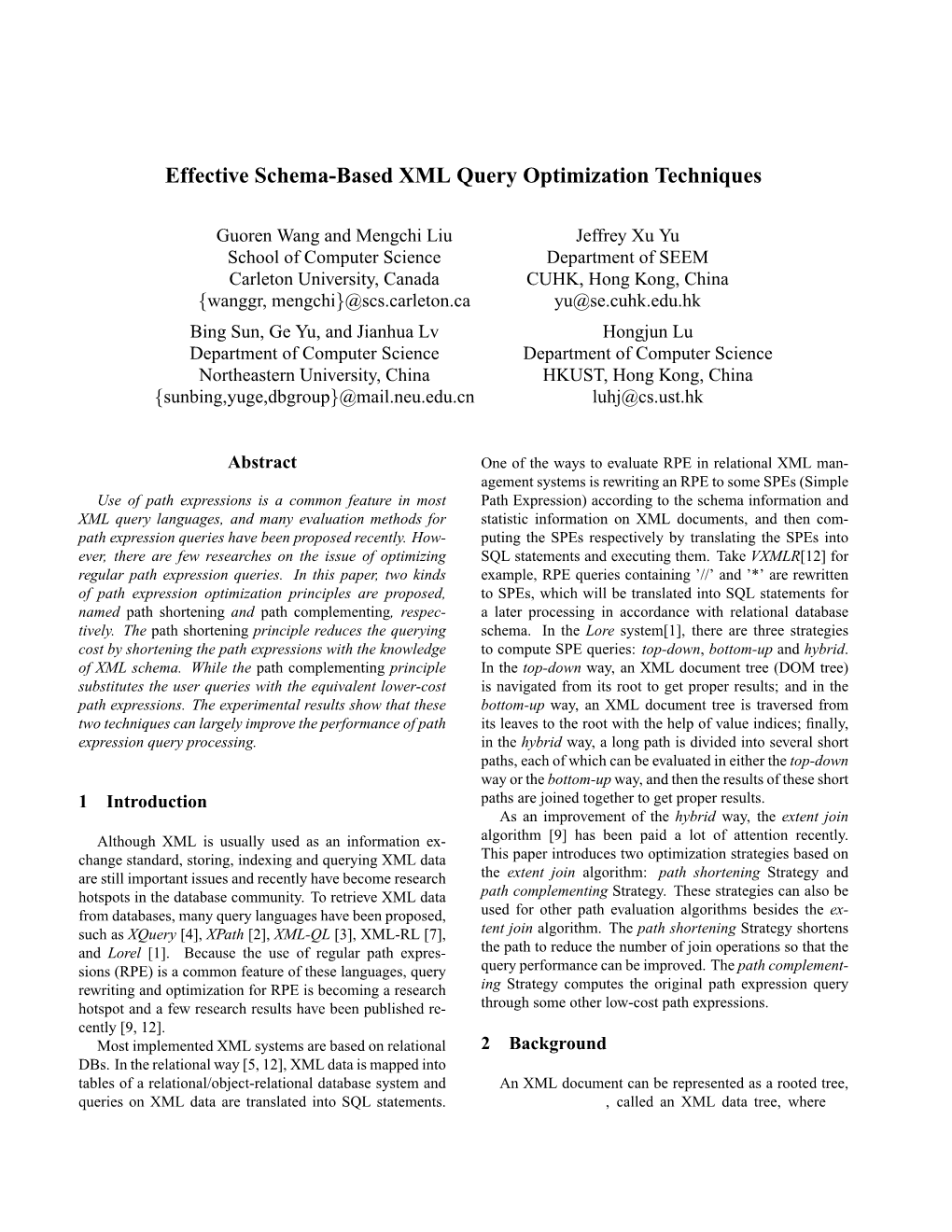 Effective Schema-Based XML Query Optimization Techniques