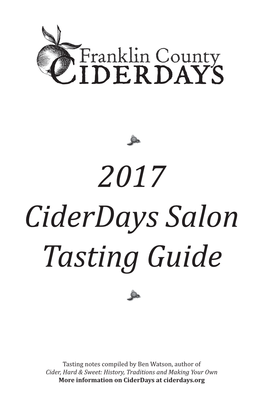 2017 Ciderdays Salon Tasting Guide