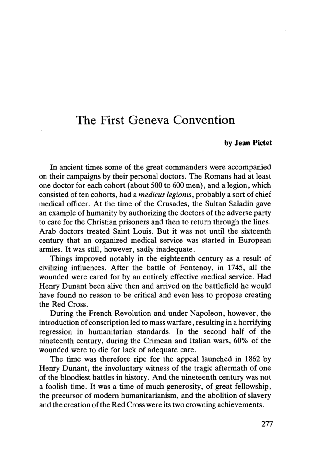The First Geneva Convention