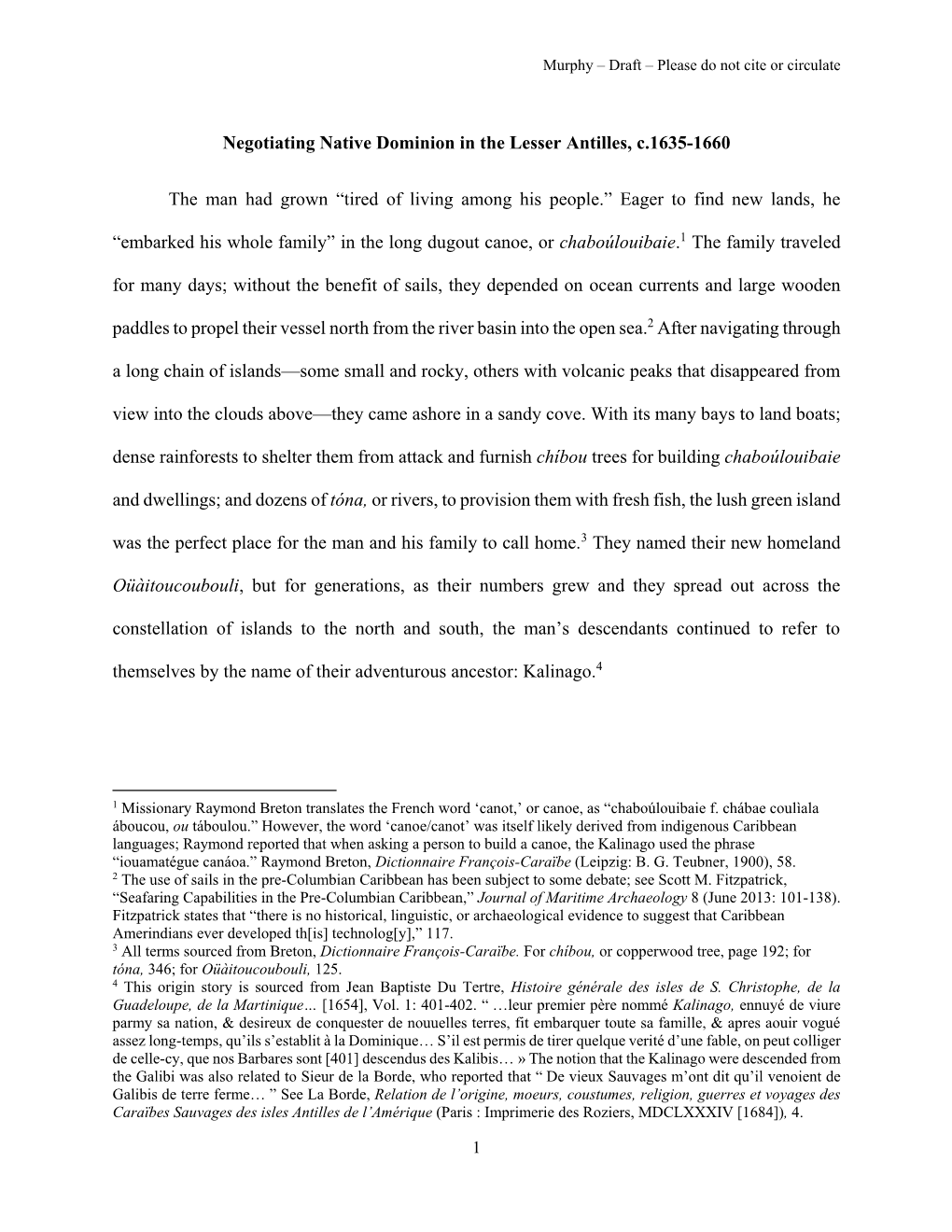 Negotiating Native Dominion in the Lesser Antilles, C.1635-1660