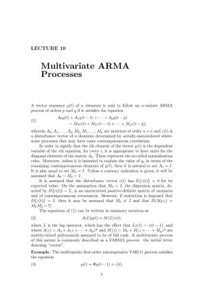 Multivariate ARMA Processes