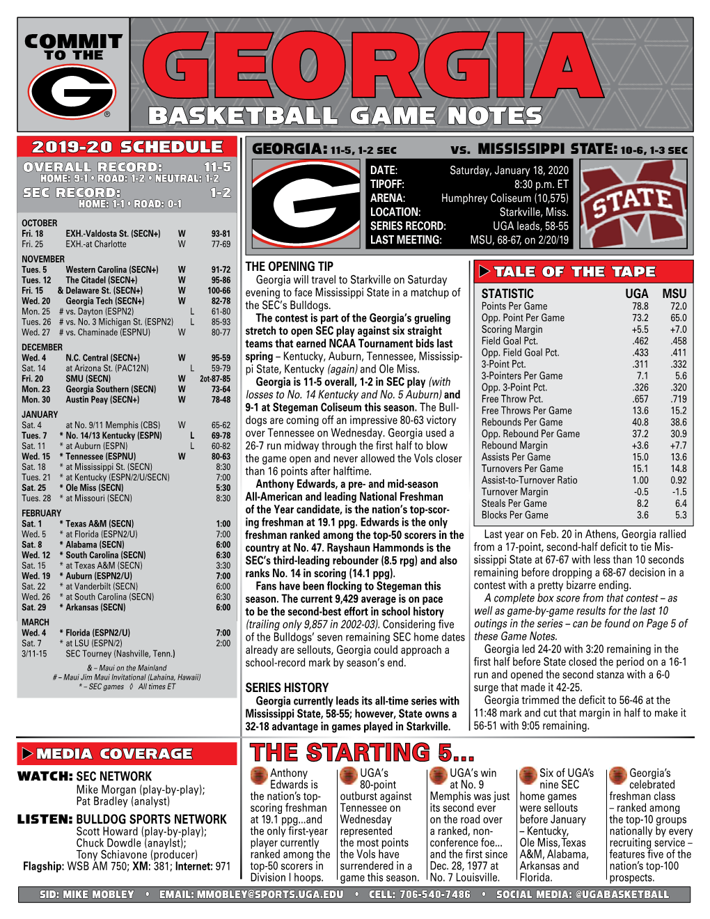 Basketball Game Notes