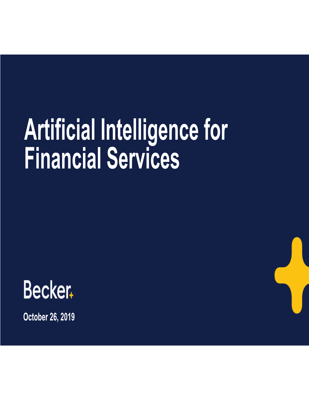 Artificial Intelligence for Financial Services