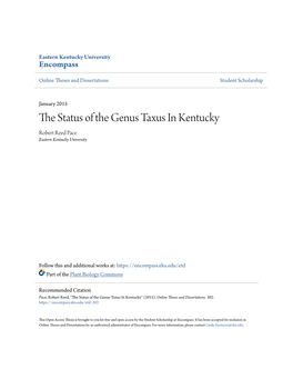 The Status of the Genus Taxus in Kentucky