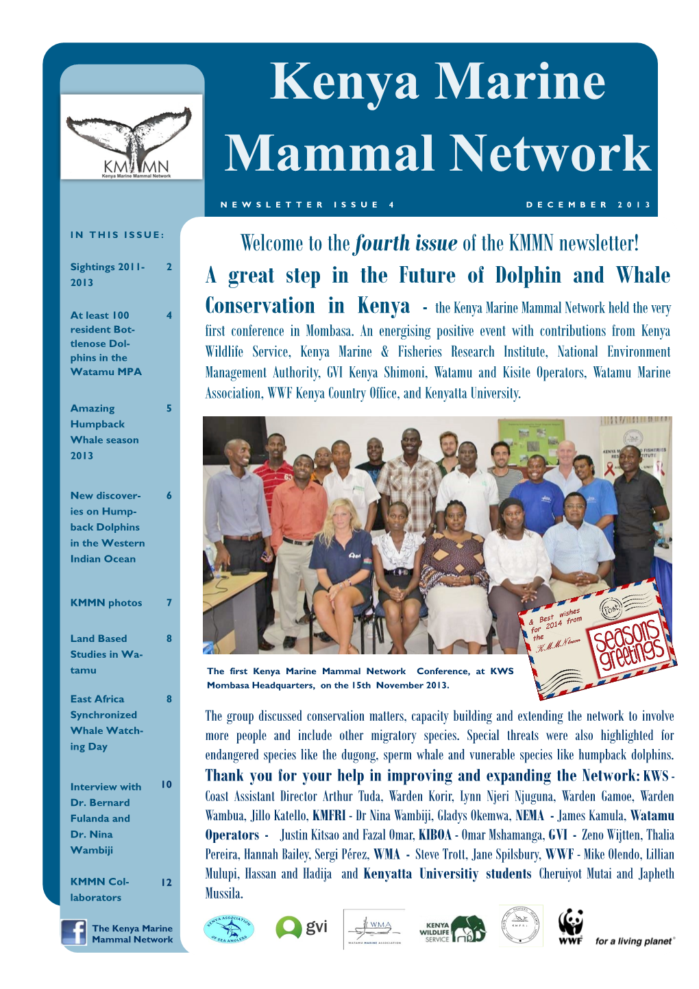 The Kenya Marine Mammal Network Newsletter -4 Dec-2013