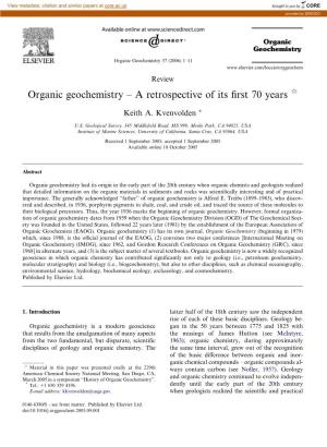 Organic Geochemistry