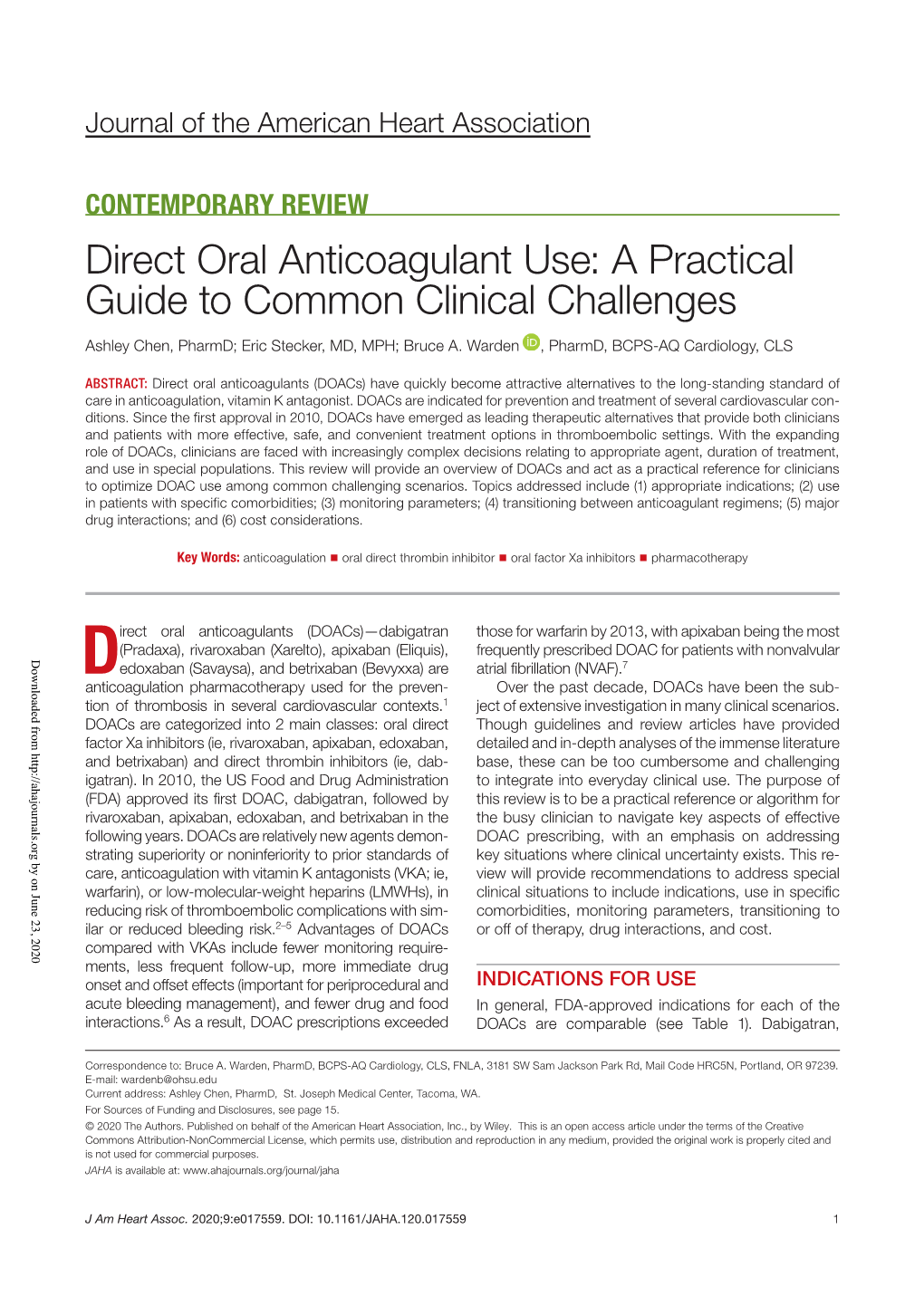 Direct Oral Anticoagulant Use: a Practical Guide to Common Clinical Challenges