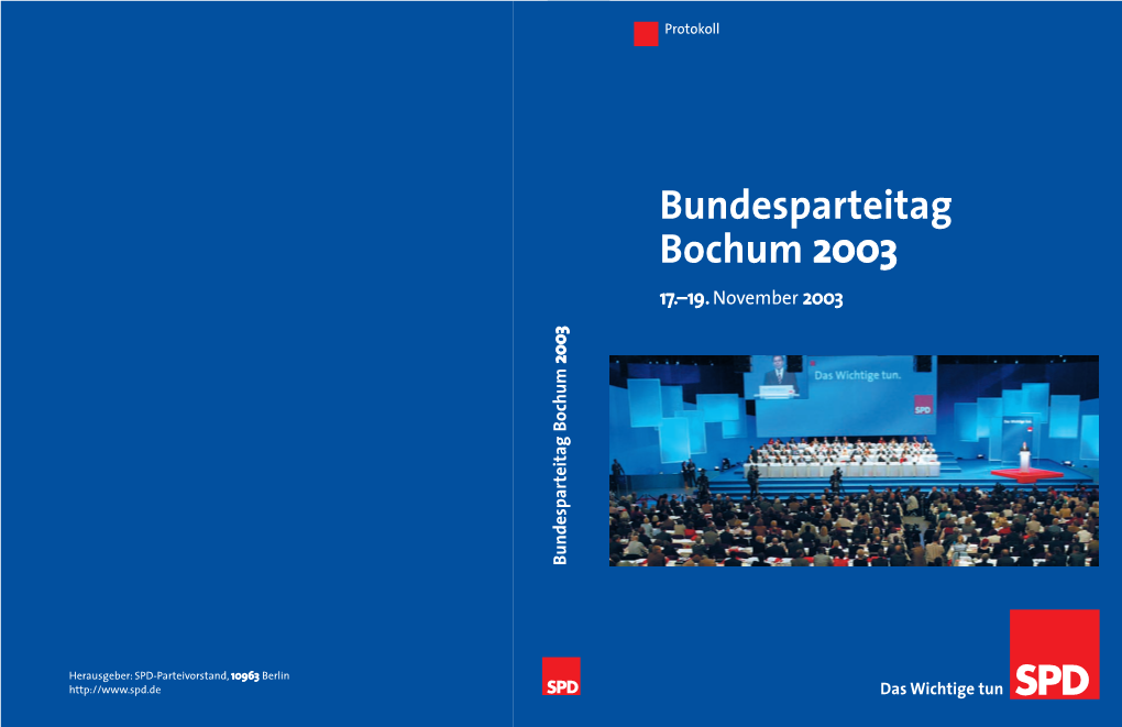 Bundesparteitag Bochum 2003 17.–19