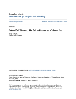 Art and Self Discovery the Call and Response of Making Art