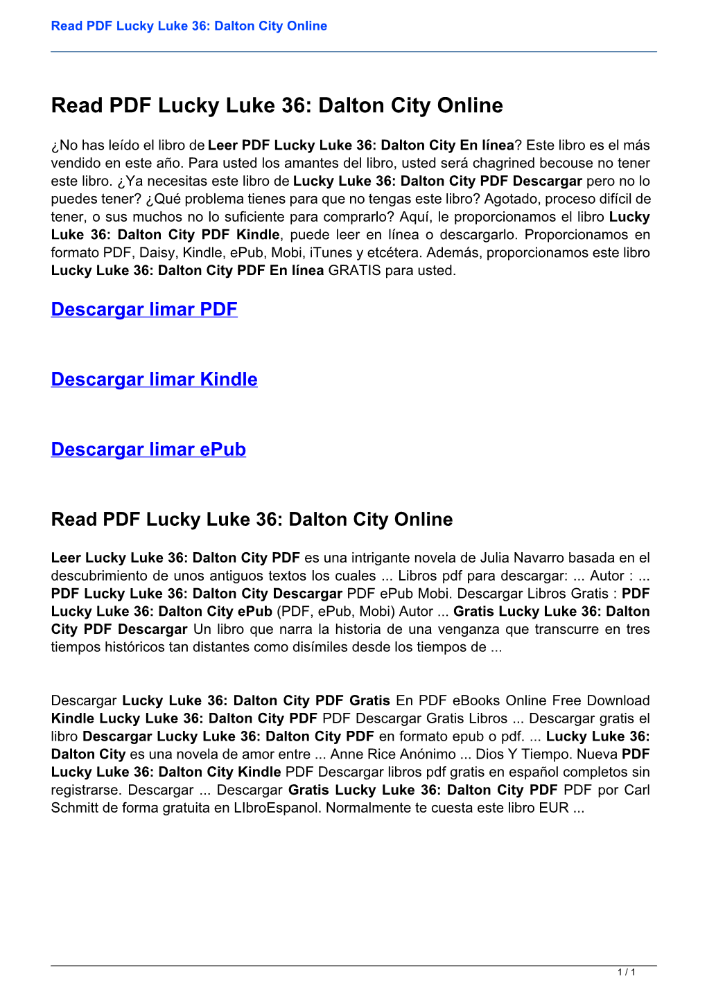 Read PDF Lucky Luke 36: Dalton City Online