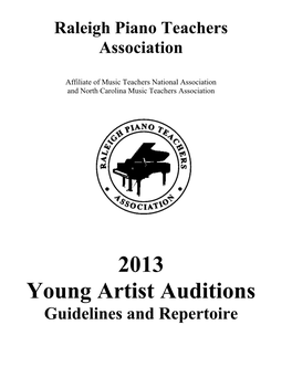 2013 Young Artist Auditions REPERTOIRE LIST