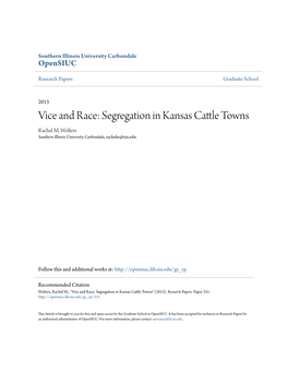 Segregation in Kansas Cattle Towns