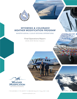 Wyoming & Colorado Weather Modification Program