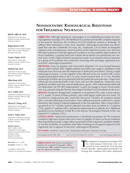 Functional Radiosurgery