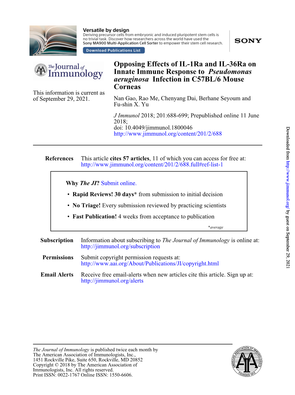 Opposing Effects of IL-1Ra and IL-36Ra on Innate Immune