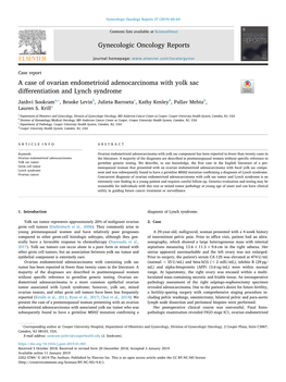 A Case of Ovarian Endometrioid Adenocarcinoma with Yolk Sac