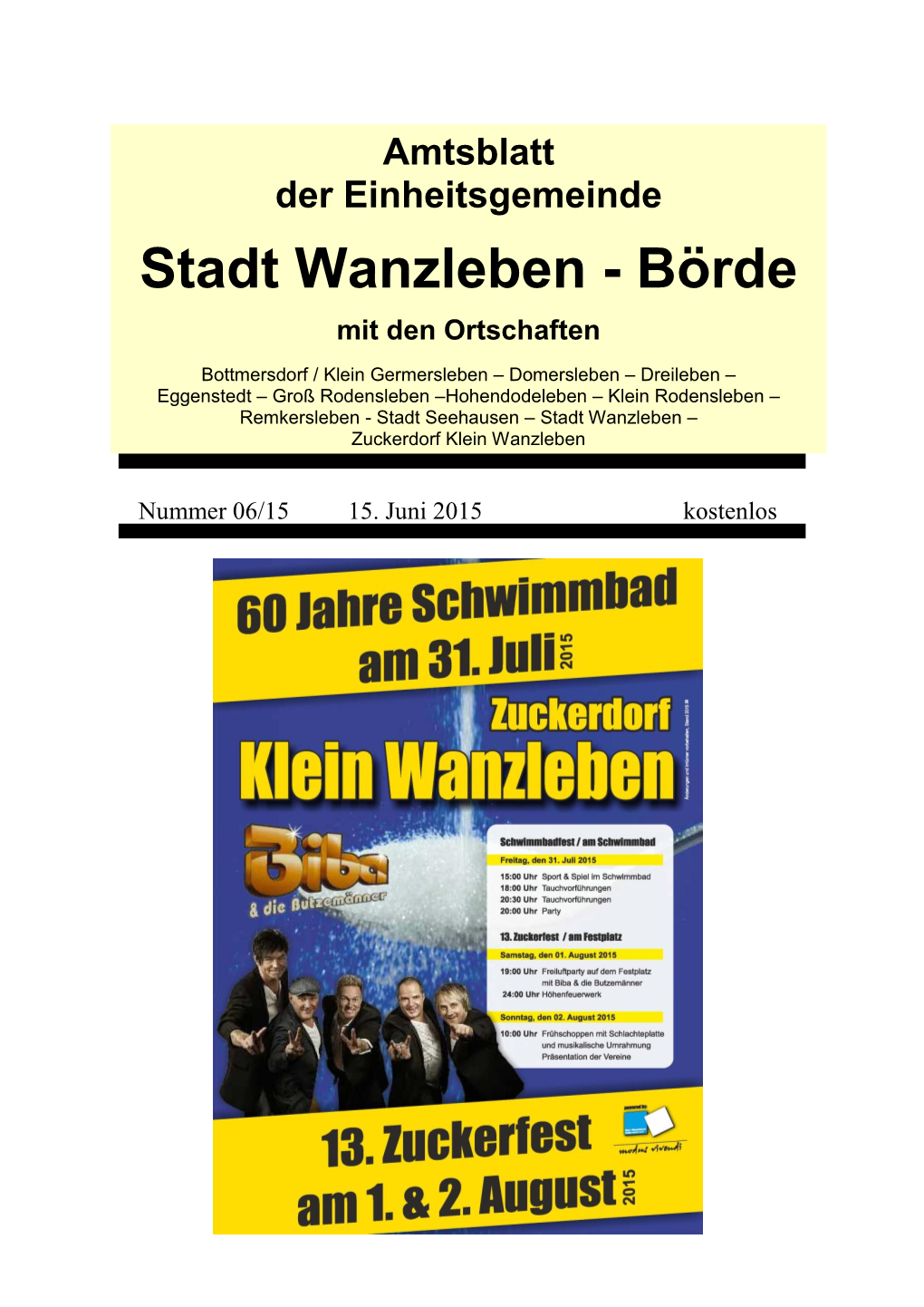 Amtsblatt Der Einheitsgemeinde