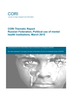 CORI Thematic Report Russian Federation, Political Use of Mental Health Institutions, March 2015
