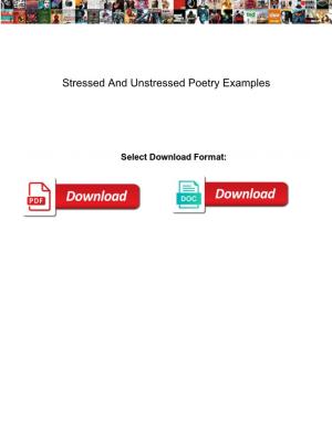 Stressed and Unstressed Poetry Examples