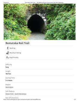 Remutaka Rail Trail — NZ Walking Access Commission Ara Hīkoi Aotearoa