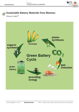 Sustainable Battery Materials from Biomass Clemensliedel*[A]