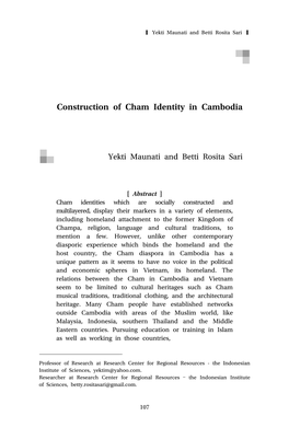 Construction of Cham Identity in Cambodia