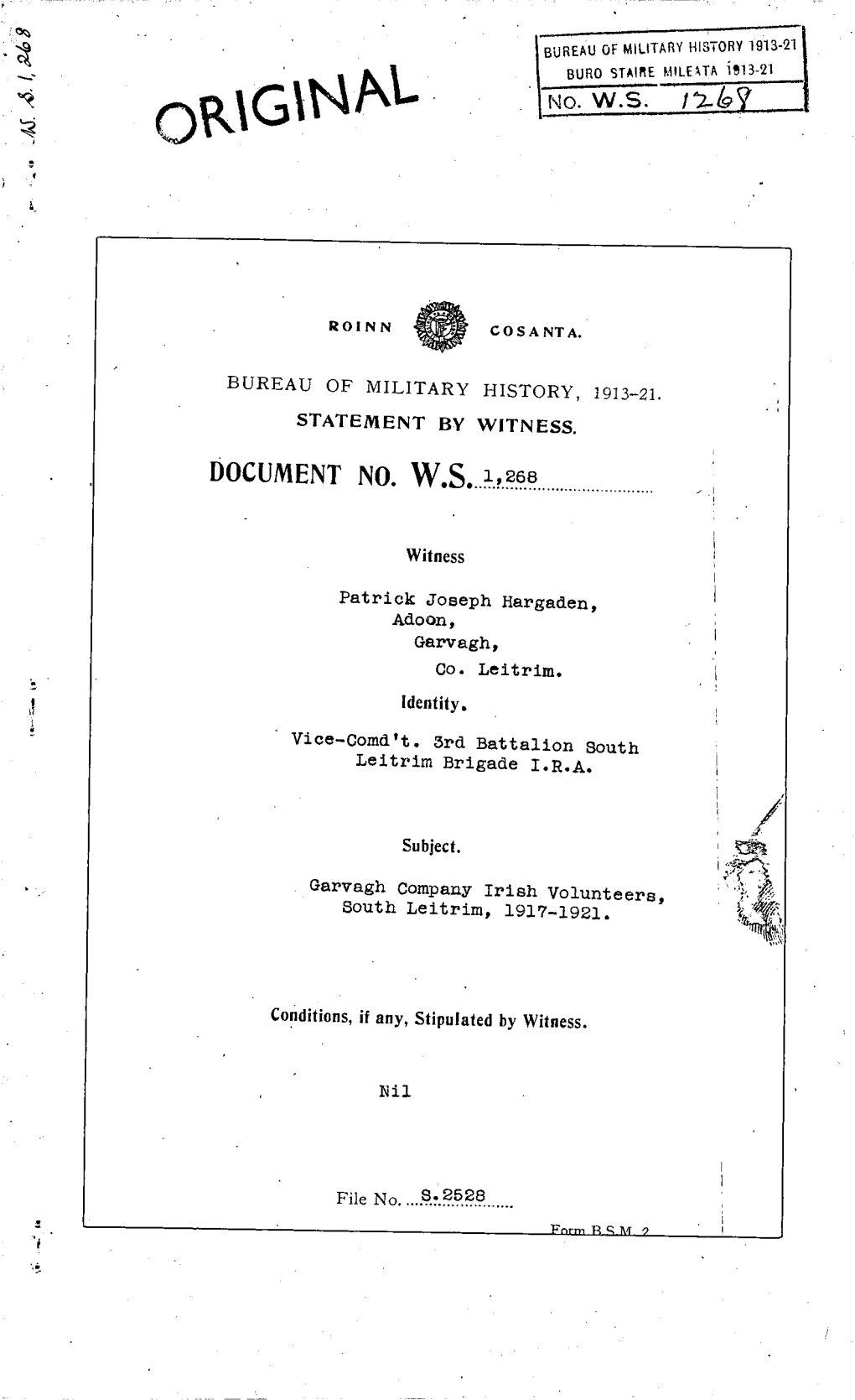 W.S. 1,268 Original