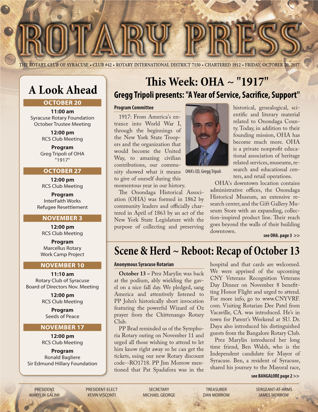 Scene & Herd ~ Reboot: Recap of October 13 This Week: OHA ~ 