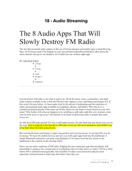 The 8 Audio Apps That Will Slowly Destroy FM Radio