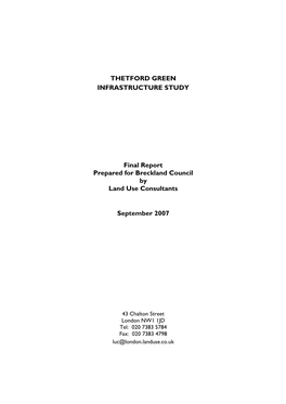 Thetford Green Infrastructure Study Report by Land Use Consultants (September 2007)