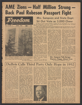 Half Million Strong — Back Paul Robeson Passport Fight Mrs
