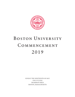 Boston University Commencement 2019