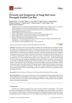 Diversity and Toxigenicity of Fungi That Cause Pineapple Fruitlet Core Rot